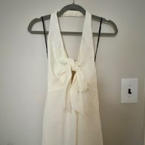 NWT White Halter Tie Front Dress sz small